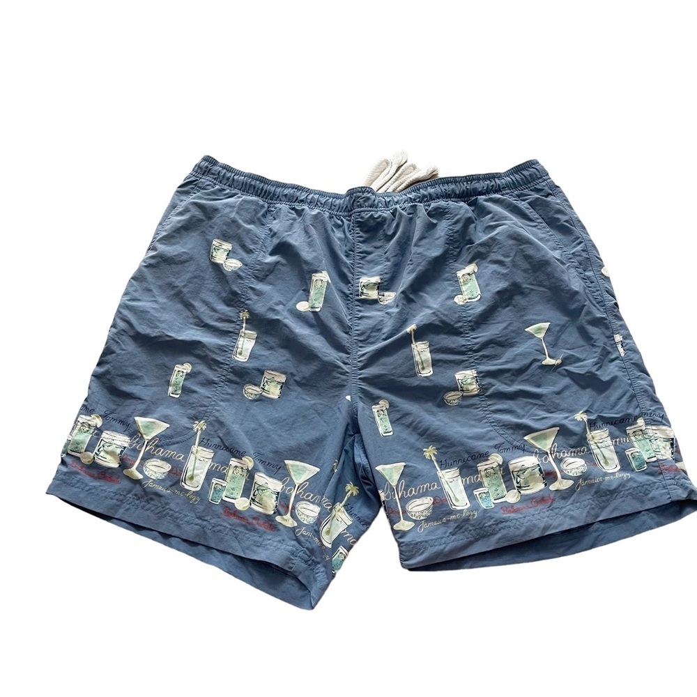 Tommy Bahama Men’s Swim Trunk Shorts Lined Drawstring HulaGirl Cocktails Sz XL - Picture 1 of 7